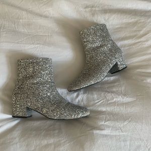 Glitter Ankle Boots Chunky Heel Square Taylor Swift Eras Tour
